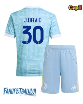 Juventus Jonathan David #30 Echipament de Fotbal Replică 2025-26 Copii Deplasare (+ Șorturi)